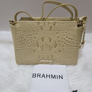 Brahmin Cream Crocodile Embossed Women's Bag